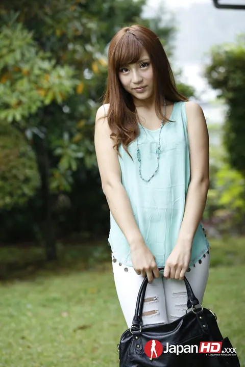 Anna Anjo: Japanese Brunette Poses Outdoors and Strips Indoors – photo 12 of 21