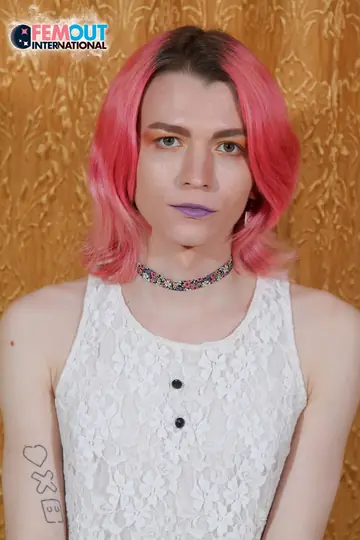 Slim Trans Woman Spreads and Takes Cum in Her Mouth