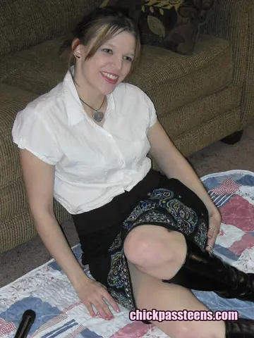 Brunette in Boots Masturbates with Fingers and a Dildo