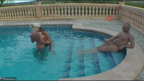 Sweet Susi: Two Busty Blonde MILFs Share a Cock Poolside – photo 2 of 16