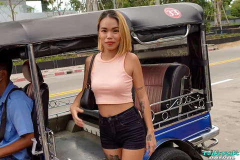 Lala Star: Tall Thai Blonde Sucks and Rides Her Partner Outdoors – photo 3 of 21