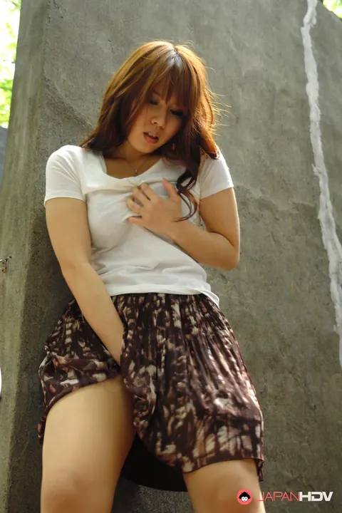 Eri Makino: Asian MILF in Pantyhose Takes Cock Outdoors – photo 6 of 20