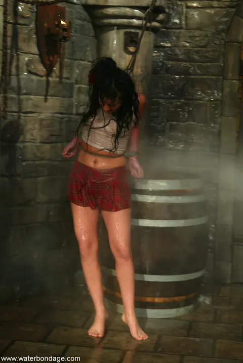 Brunette Bound in a Bikini and Skirt for Lesbian BDSM – photo 16 of 21