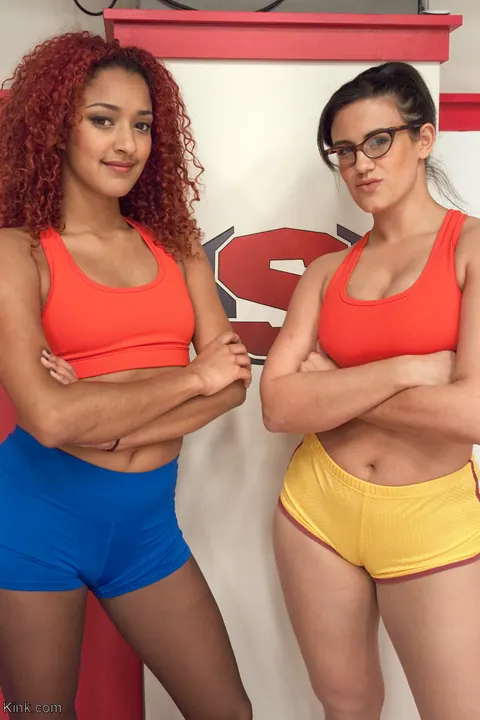 Daisy Ducati: Tall Ebony Redhead Wrestles Men for Facesitting and Bondage in the Gym – photo 2 of 16