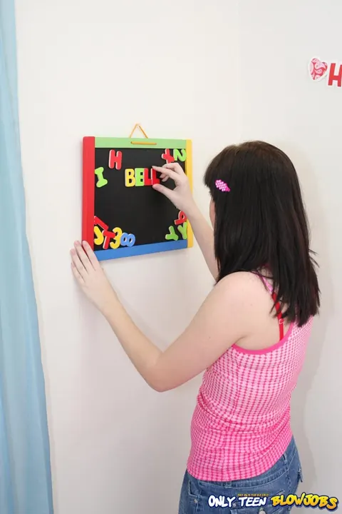 Bella Stuart: Petite Brunette Sheds Her Polka-Dot Panties and Spreads Her Pussy – photo 3 of 20