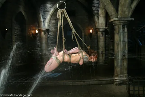 Scarlett Pain: Petite Redhead MILF Poses in Water Bondage Restraints – photo 21 of 21