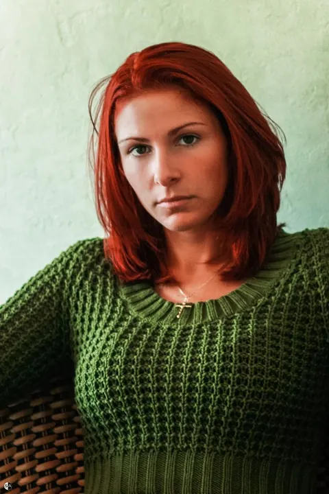 Redhead in Jeans Poses Outdoors with Short Hair – photo 3 of 20