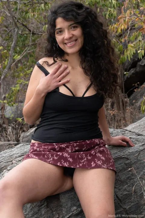 Brunette Amateur Strips Outdoors and Spreads Her Hairy Pussy – photo 3 of 20