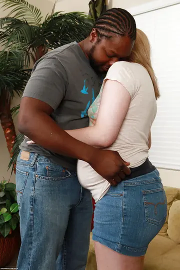 Pregnant BBW Sucks Black Cock and Takes Anal Doggy Style