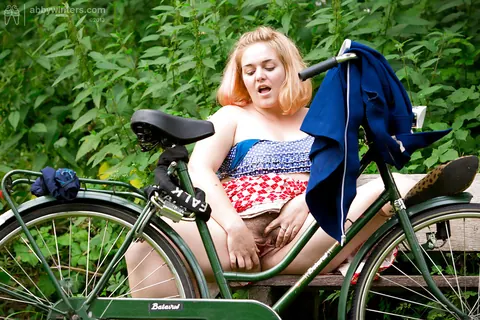 Poppy C: Busty Blonde BBW Sheds Her Blouse and Skirt Outdoors – photo 7 of 16