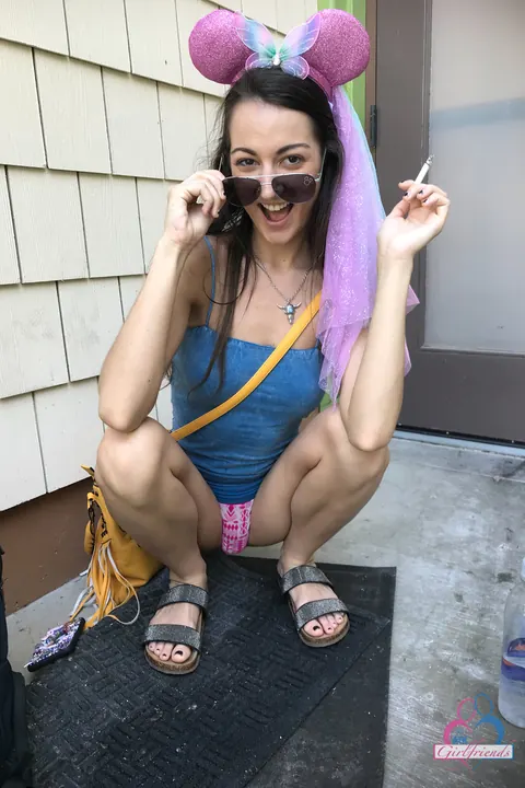 Lily Adams: Brunette Shows Her Tits and Spreads Her Pussy in Public – photo 13 of 20