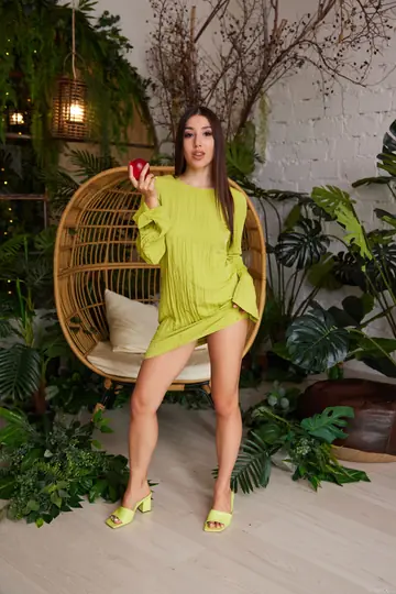 Brunette with Natural Tits Fingers and Uses a Dildo Outdoors