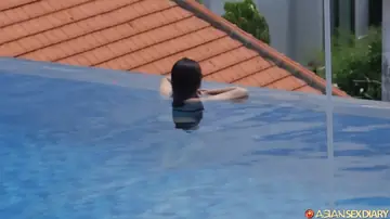Slim Asian Babe Undresses and Fucks in POV