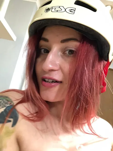 Mature Redhead Reveals Her Tits and Tattooed Body by the Mirror – photo 13 of 21
