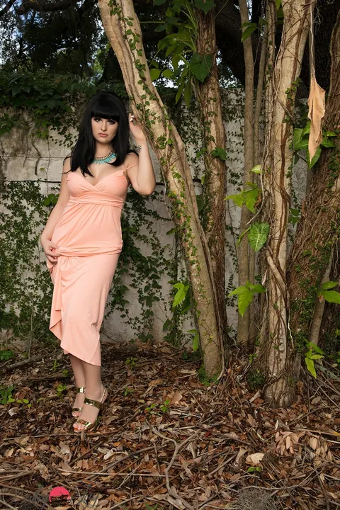 Busty Trans Woman Poses in a Skirt Outdoors – photo 1 of 16