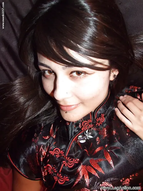 Sophie Jade: Asian Babe with Big Tits Spreads in Black Stockings – photo 10 of 16