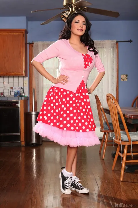 Busty Brunette Trans Woman Lets Dress Drop – photo 1 of 21