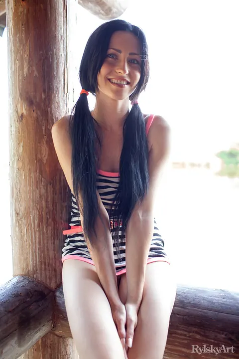 PAWG in Pigtails Spreads Her Legs Outdoors – photo 15 of 16