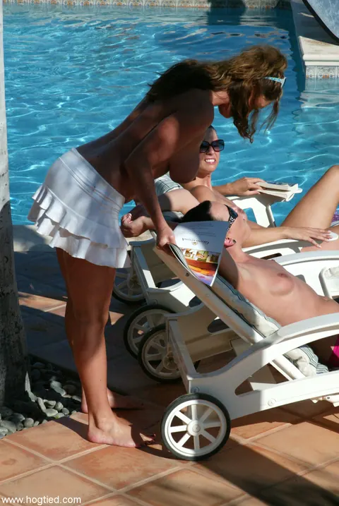 Christina Carter: MILF with Big Tits Gets Hogtied by the Pool in Public – photo 7 of 20