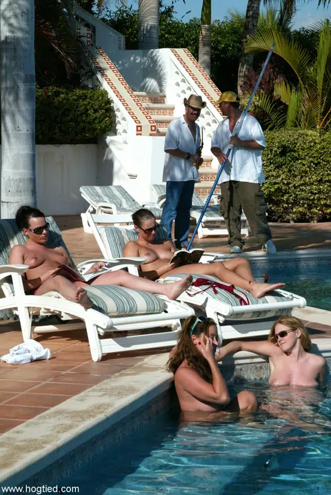 Christina Carter: MILF with Big Tits Gets Hogtied by the Pool in Public – photo 8 of 20