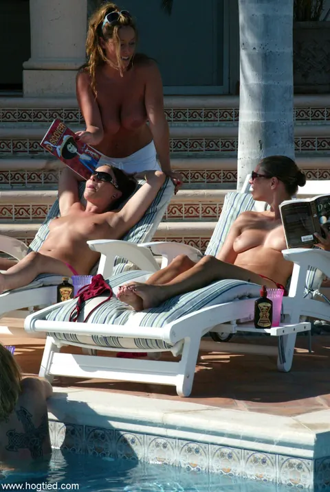 Christina Carter: MILF with Big Tits Gets Hogtied by the Pool in Public – photo 3 of 20
