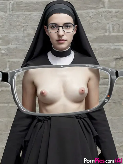 AI-Generated Nude Nun Wears Glasses Outdoors – photo 3 of 11