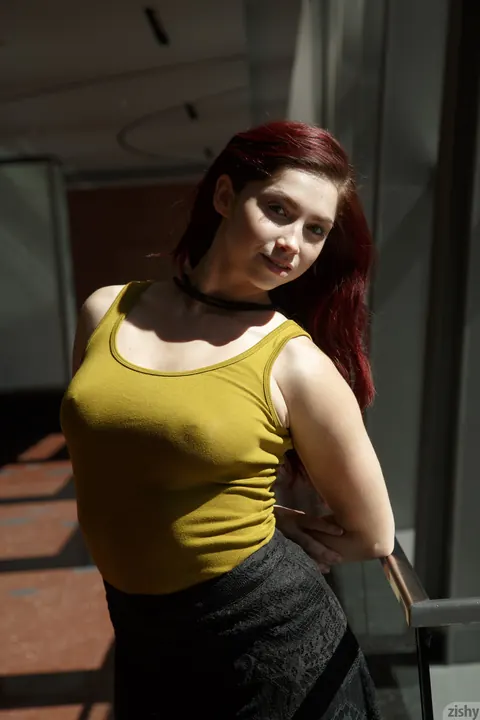 Jazz Reilly: Pale Redhead MILF in Boots Lifts Her Hem – photo 7 of 11