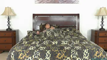 Polish Brunette Fingers Herself on the Bed