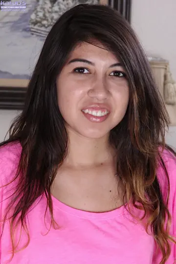 Brunette Latina Undresses from Jeans and Fingers Her Shaved Pussy