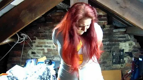 Redhead Tied to a Post in Uniform and Heels in the Attic – photo 12 of 16