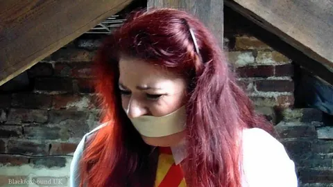Redhead Tied to a Post in Uniform and Heels in the Attic – photo 15 of 16