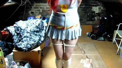Redhead Tied to a Post in Uniform and Heels in the Attic – photo 8 of 16