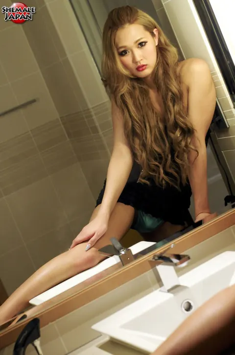 Asian Trans Woman Strips Out of Her Panties and Heels – photo 4 of 15