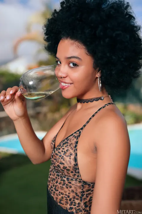 Selva Lapiedra: Thick Curly Redhead Latina Shows Hairy Pussy by the Pool – photo 3 of 21