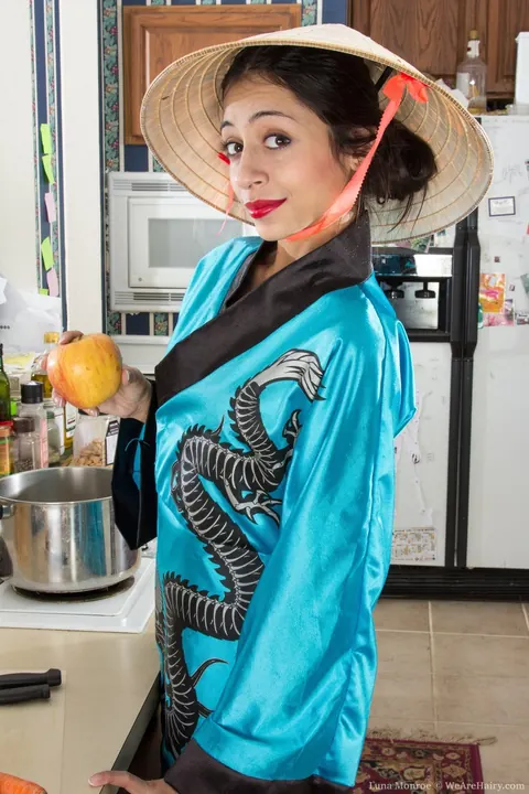 Luna Monroe: Slim Latina Plays with a Carrot in Her Hairy Pussy – photo 3 of 21