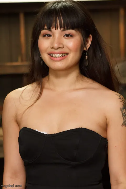 Milcah Halili: Asian Brunette in Pantyhose Bound and Spread in Bondage – photo 1 of 21