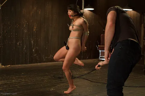 Milcah Halili: Asian Brunette in Pantyhose Bound and Spread in Bondage – photo 14 of 21