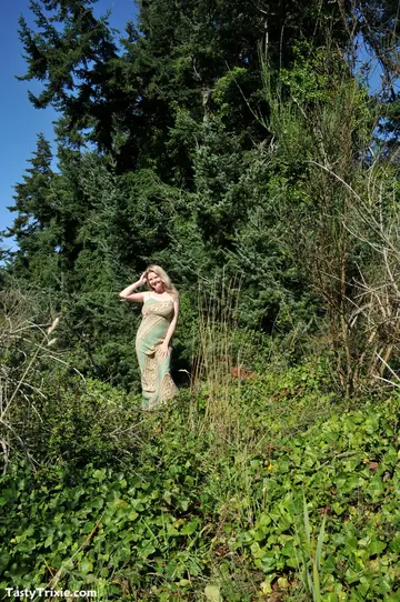 Blonde MILF with Big Natural Tits Bares All Outdoors