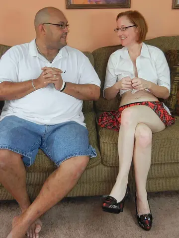 Short-Haired Redhead MILF in Uniform Deepthroats Her Partner