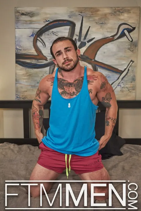 Tattooed Hairy Man Poses Nude Showing His Cock – photo 3 of 15