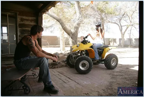 Madelyn Marie: Busty Tattooed Brunette Takes Two Cocks Outdoors – photo 4 of 16