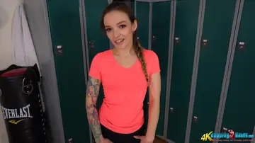 Slim Tattooed British Woman Strips Out of Her Lingerie