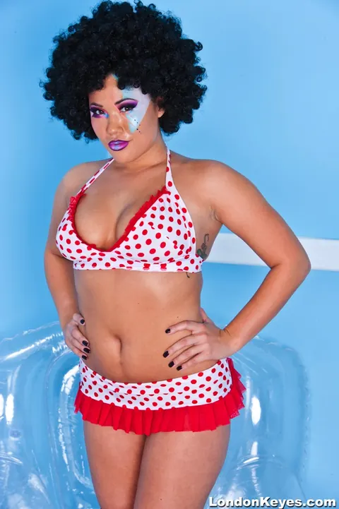 London Keyes: Thick Asian Brunette in a Bikini and Socks Strips and Spreads – photo 1 of 15