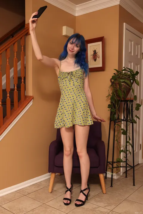 Aubrey Ansel: Slim Brunette Shows Her Natural Tits and Shaved Pussy in Heels – photo 2 of 21