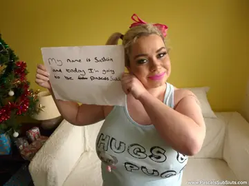 British Blonde BBW Strips Nude and Masturbates for Christmas