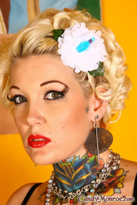 Candy Monroe: Busty Curly Blonde MILF Humps BBC in Lingerie and Stockings – photo 1 of 21