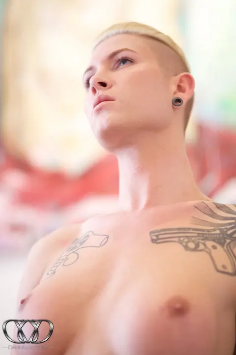Trans Woman Strips Nude and Strokes Her Cock While Fingering – photo 7 of 12