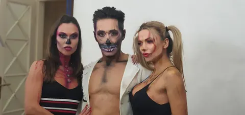 Shalina Divine: Busty MILF Brunette in Pigtails Joins Cosplay Threesome – photo 2 of 13