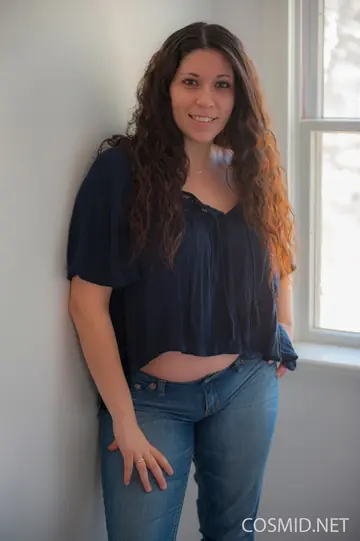 BBW Brunette Strips Out of Her Jeans to Show Her Big Tits
