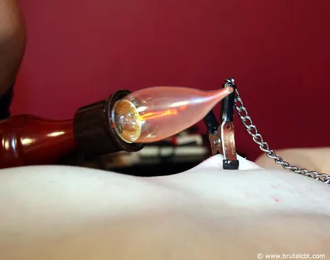 Busty Brunette in a Latex Skirt Dominates Bound Man with a Dildo – photo 2 of 15